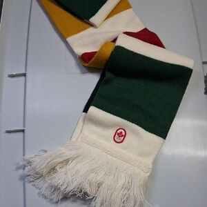 Stylish Multicolor Hudson BAY COLLECTABLE OLYMPIC Striped Scarf with Fringe.